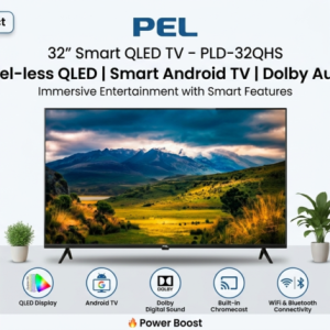 PEL 32″ Smart Google Bezel‑less LED TV – PLD‑32HS (Black)